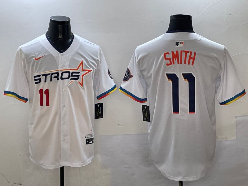 Men Houston Astros #11 Smith White Fourth generation Joint Name 2025 Nike MLB Jersey style 6->houston astros->MLB Jersey